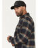 Image #2 - Thorogood Men's Plaid Print Heavyweight Long Sleeve Button-Down Flannel Shirt, Navy, hi-res