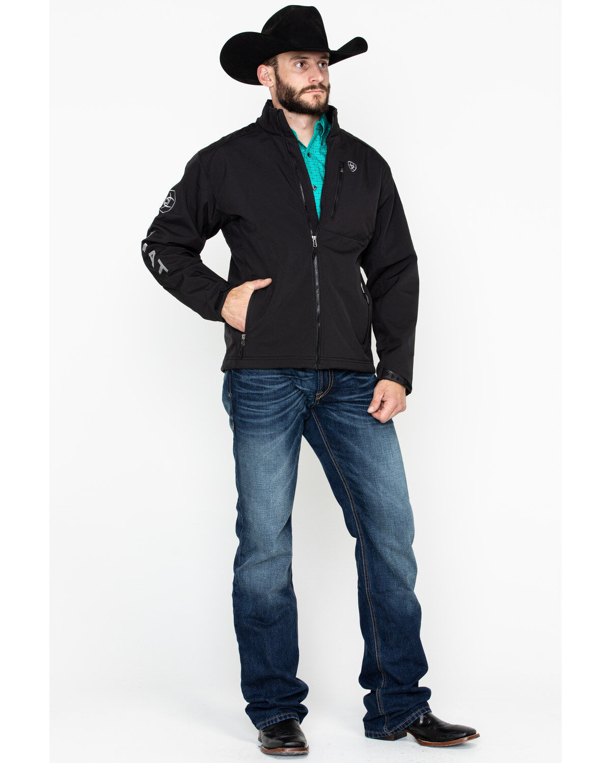 Image #6 - Ariat Men's Black Logo 2.0 Softshell Jacket - Big, Black, hi-res