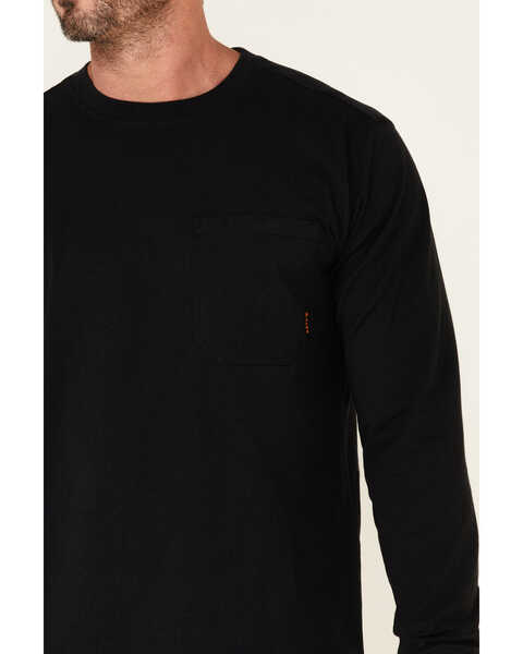 Hawx Men's Solid Forge Long Sleeve Work Pocket T-Shirt - Tall, Black, hi-res