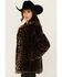 Image #2 - Shyanne Women's Leopard Print Faux Fur Jacket, Charcoal, hi-res