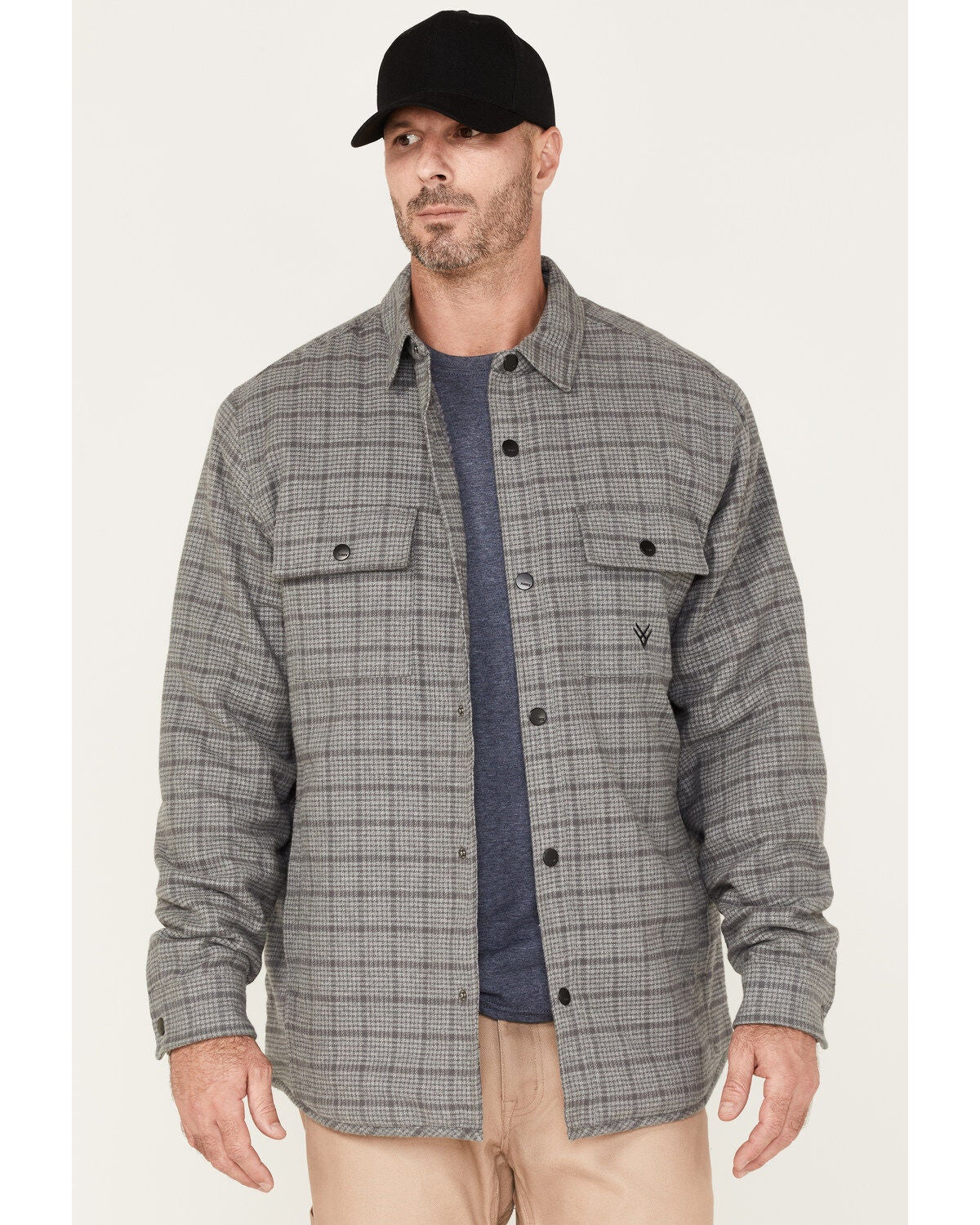Hawx Men's Sherpa Lined Shirt Jacket - Big & Tall, Charcoal, hi-res