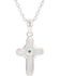 Montana Silversmiths Women's Feathered Cross Turquoise Center Necklace, Silver, hi-res