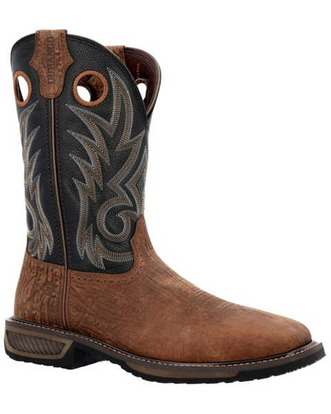 Durango Men's Workhorse Steel Pull-On Western Work Boots - Square Toe , Brown, hi-res