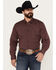 Resistol Men's Rocco Striped Print Long Sleeve Button Down Western Shirt, Black/red, hi-res