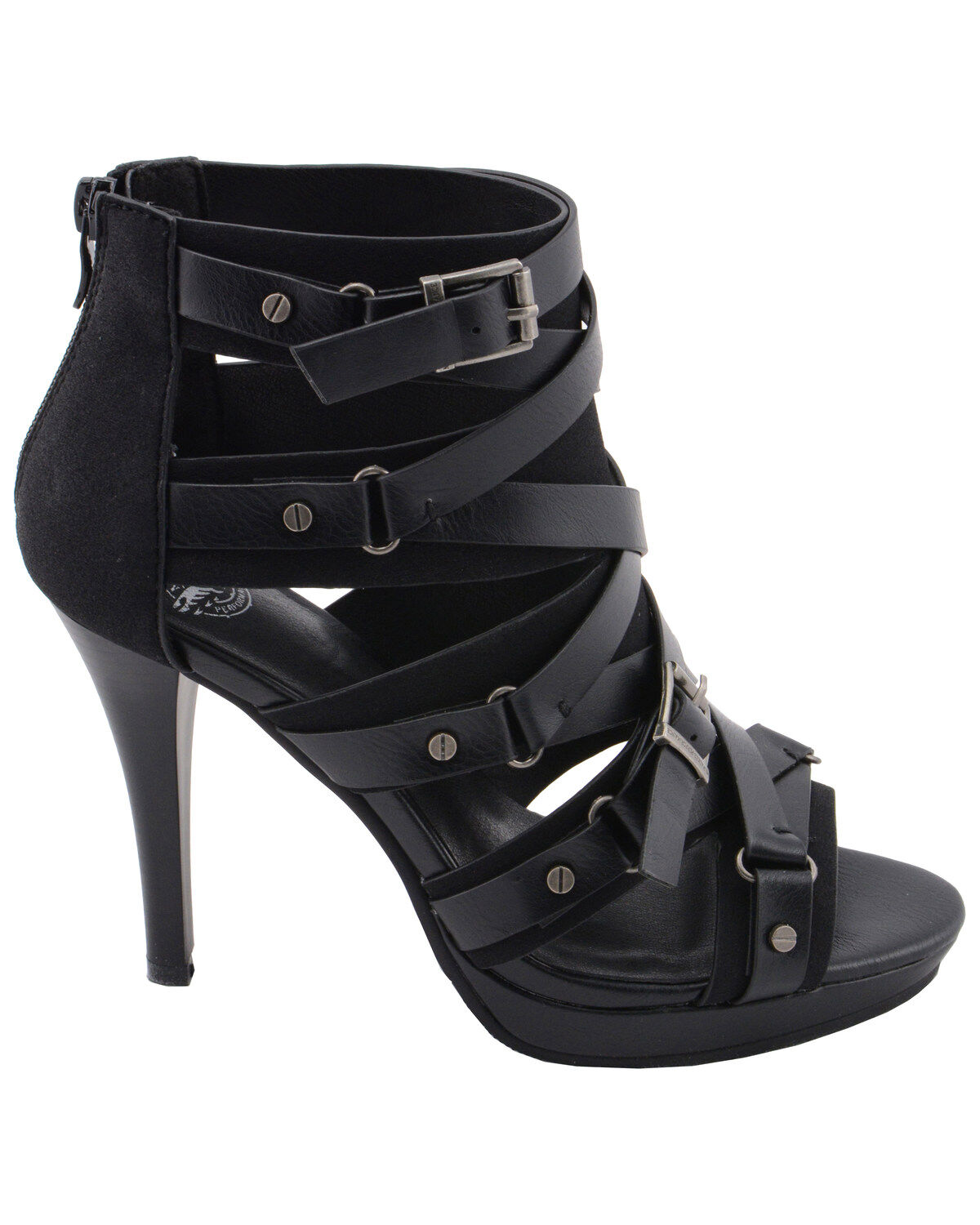 Image #3 - Milwaukee Performance Women's Ankle Strap Stiletto Sandals, Black, hi-res
