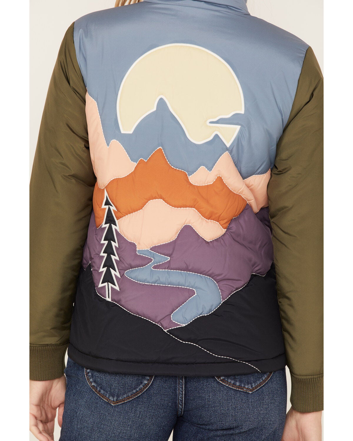 Image #4 - Cleo + Wolf Women's Rising Sun Color Block Puffer Jacket, , hi-res