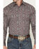 Image #3 - Stetson Men's Medallion Print Long Sleeve Snap Western Shirt, Wine, hi-res