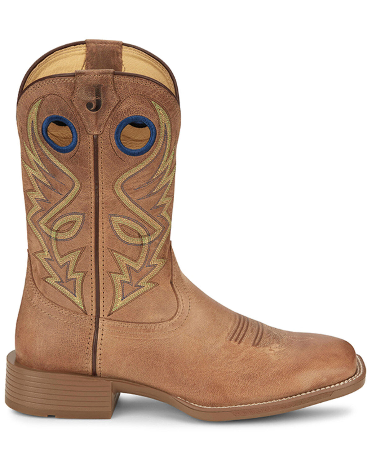 Image #2 - Justin Men's Pickett Western Boots - Broad Square Toe, Tan, hi-res