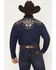 Image #4 - Rodeo Clothing Men's Embroidered Embellished Long Sleeve Snap Western Shirt, Navy, hi-res