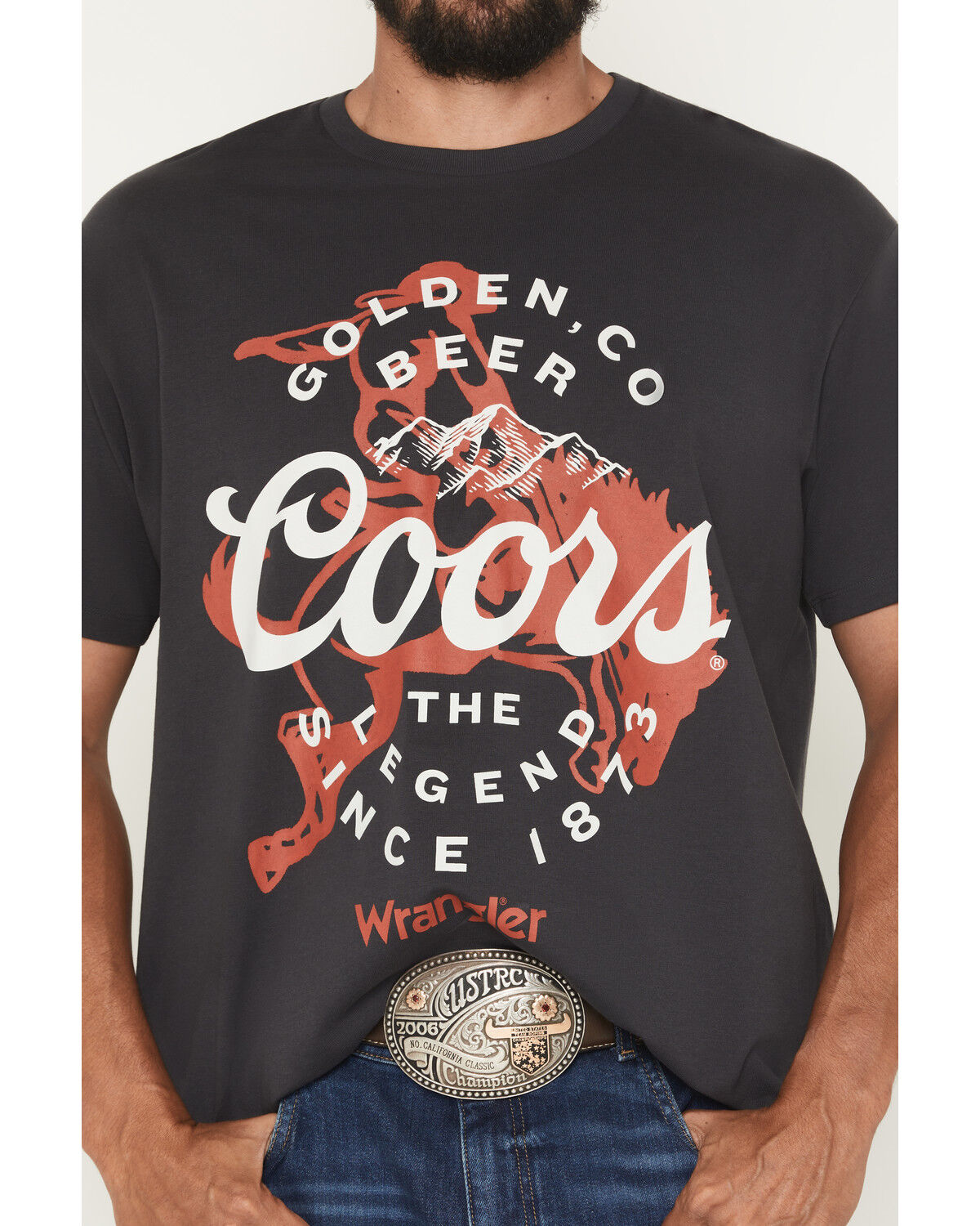 Image #3 - Wrangler X Coors Banquet Men's Not My First Banquet Short Sleeve Graphic T-Shirt, Black, hi-res