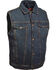 Image #1 - Milwaukee Leather Men's Snap Front Denim Vest with Shirt Collar, Blue, hi-res