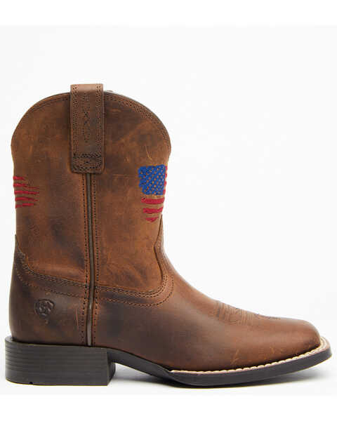 Image #2 - Ariat Boys' American Pride Western Boots - Square Toe, Brown, hi-res