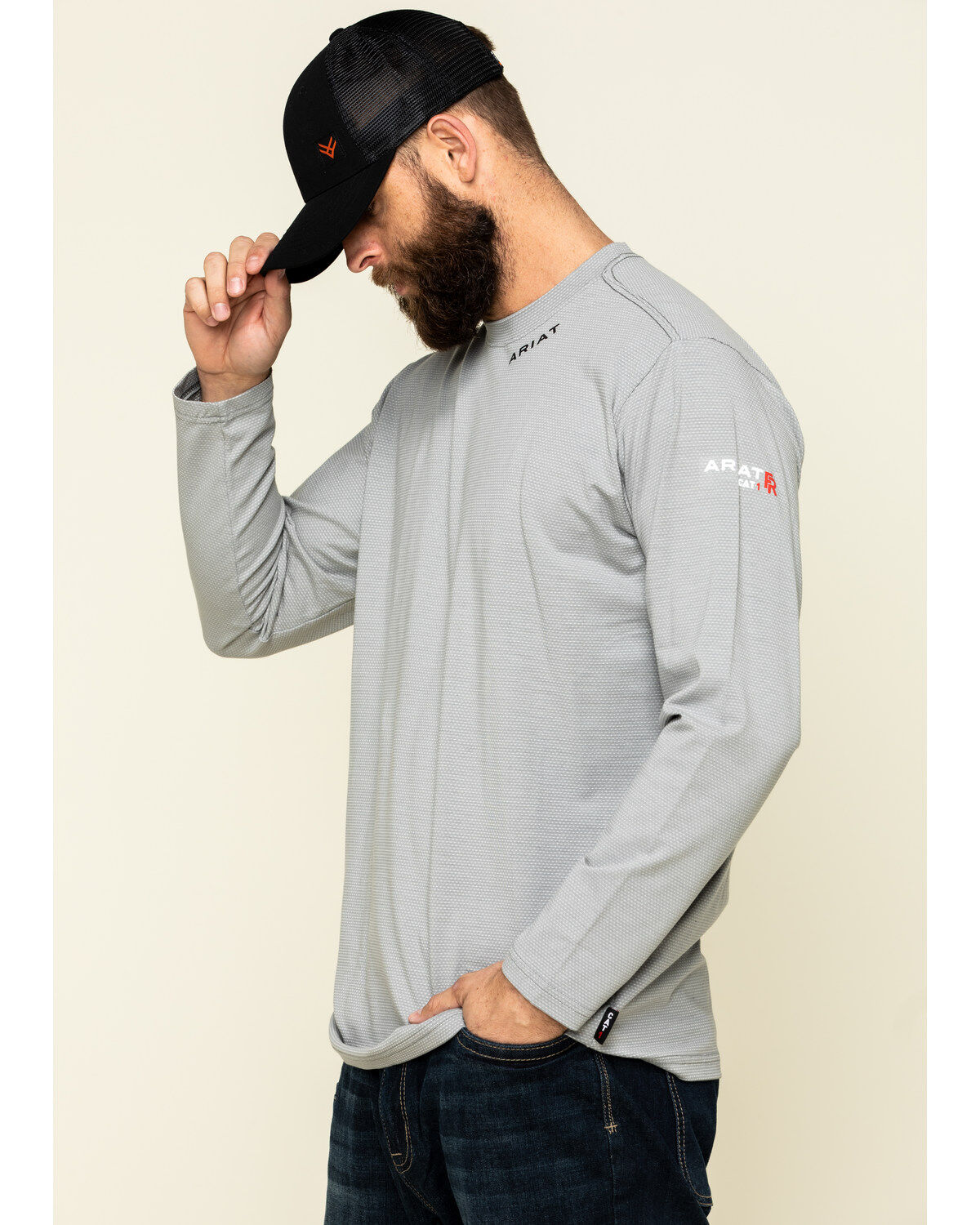 Image #3 - Ariat Men's Navy FR Base Layer Long Sleeve Work T-Shirt - Big & Tall, Navy, hi-res