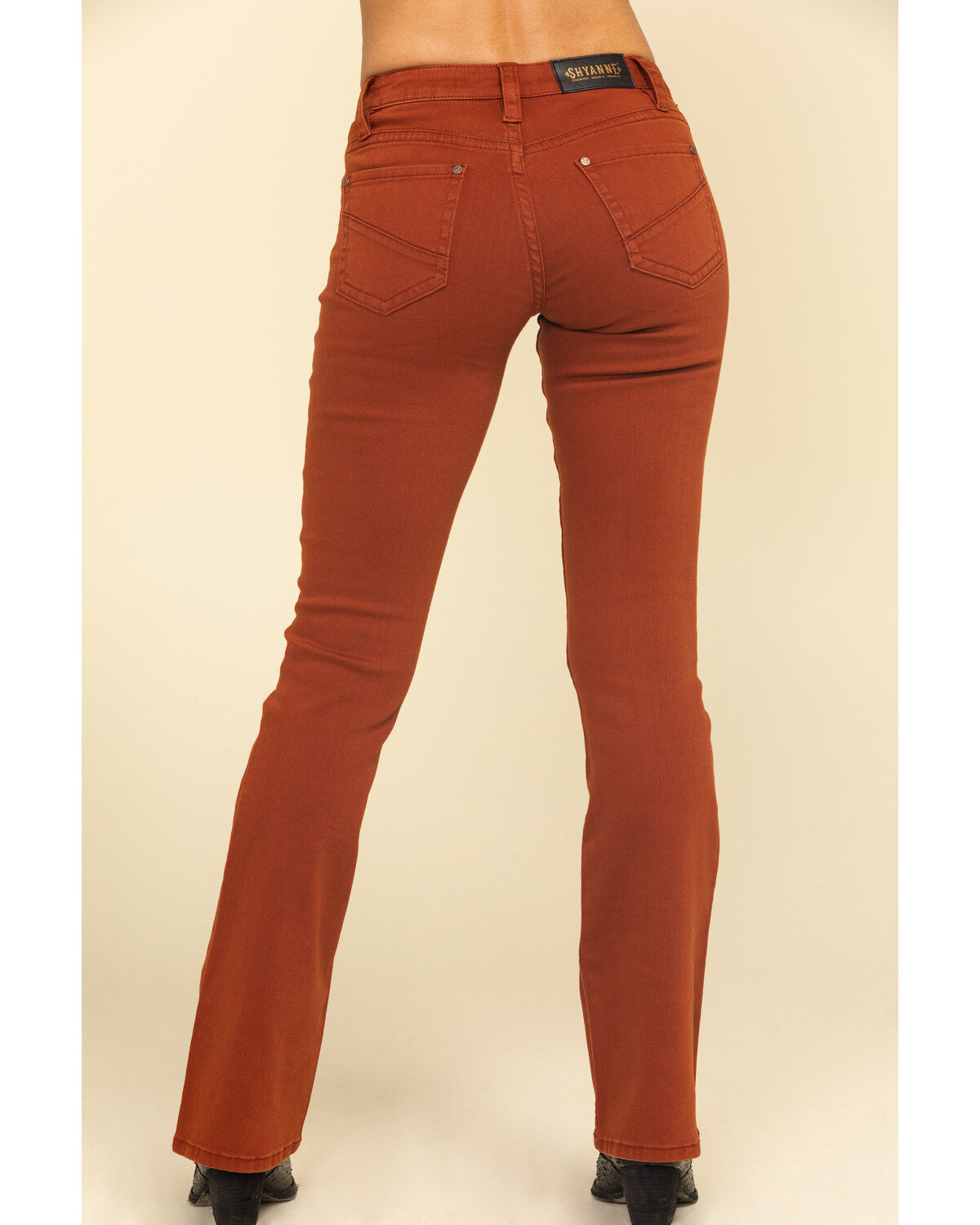 Image #5 - Shyanne Women's Rust Studded Front Seam Bootcut Jeans, , hi-res