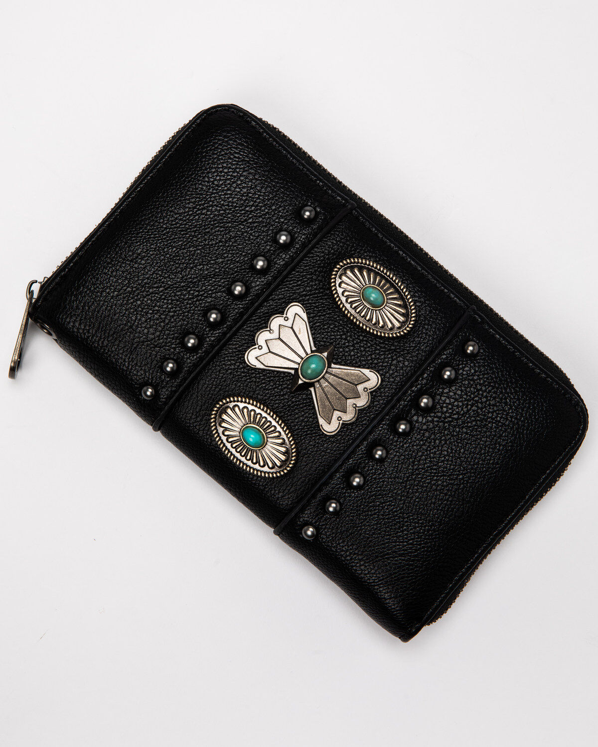 Image #1 - Shyanne Women's Black Concho Wallet, Black, hi-res