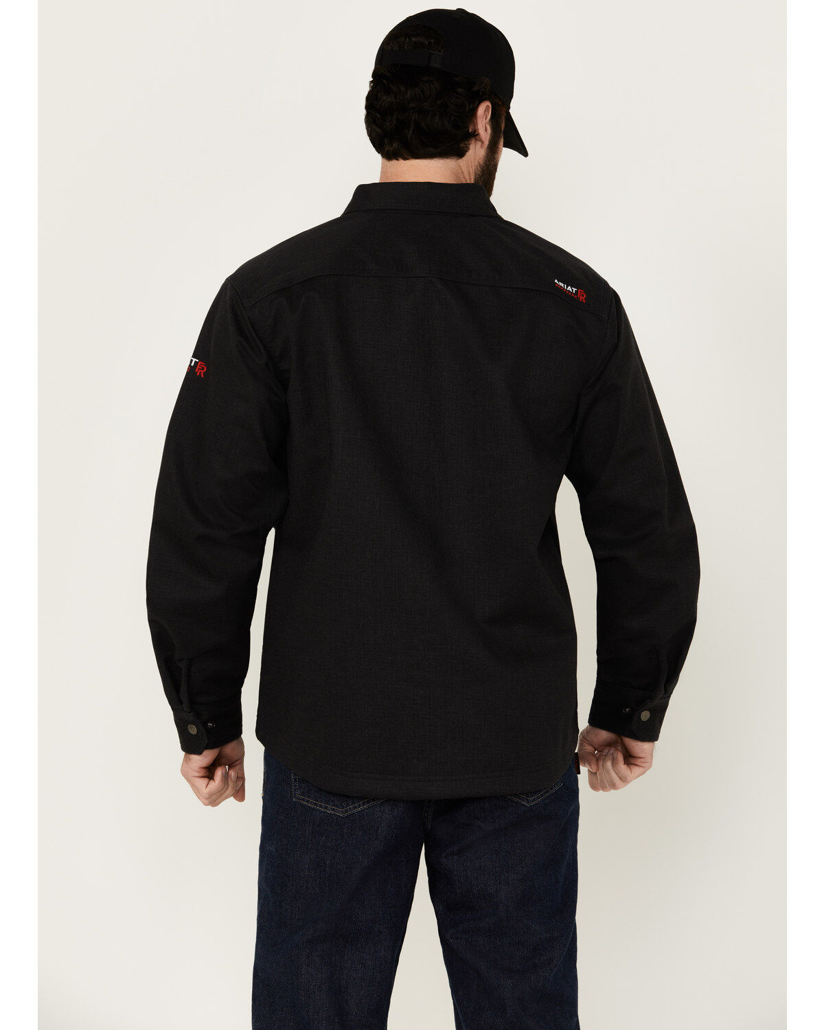 Image #4 - Ariat Men's FR Ripstop Softshell Shirt Jacket, Black, hi-res
