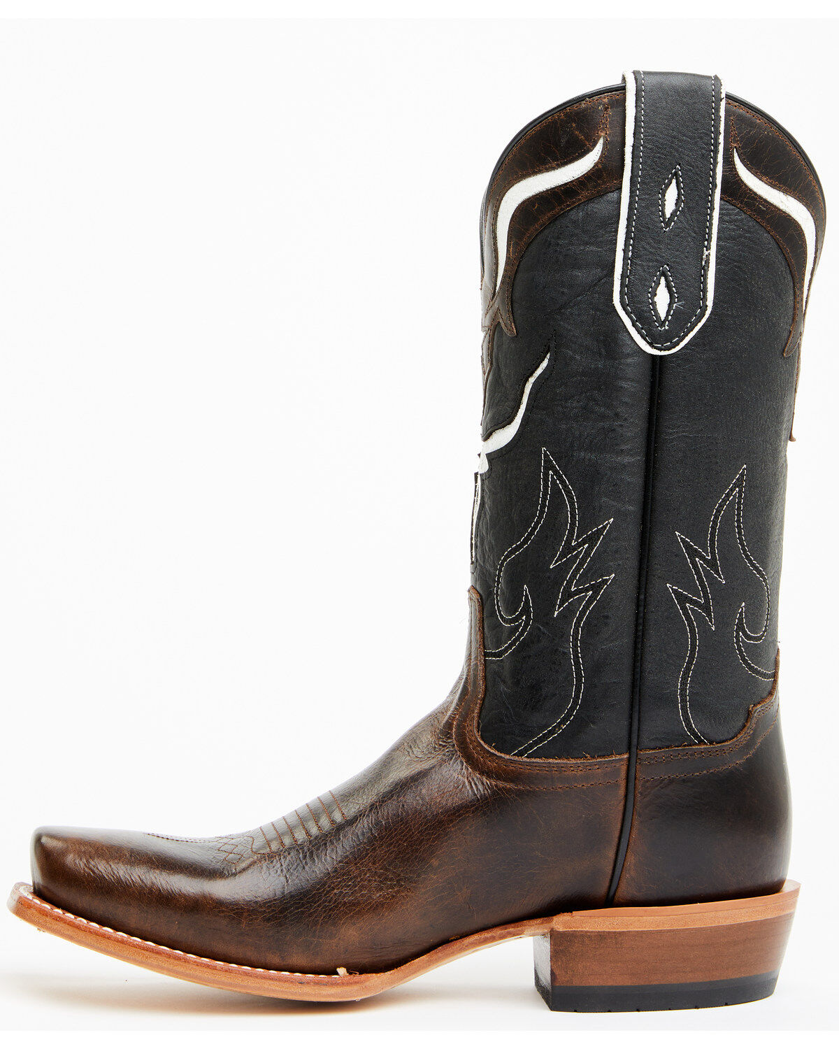Image #3 - Moonshine Spirit Men's Showtime Longhorn Inlay Western Boots - Square Toe, Brown, hi-res