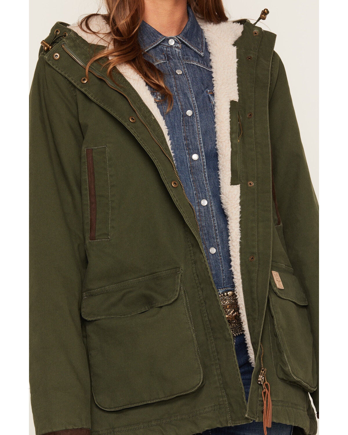 Image #3 - Kimes Ranch Women's Emry Sherpa Parka Jacket, Olive, hi-res