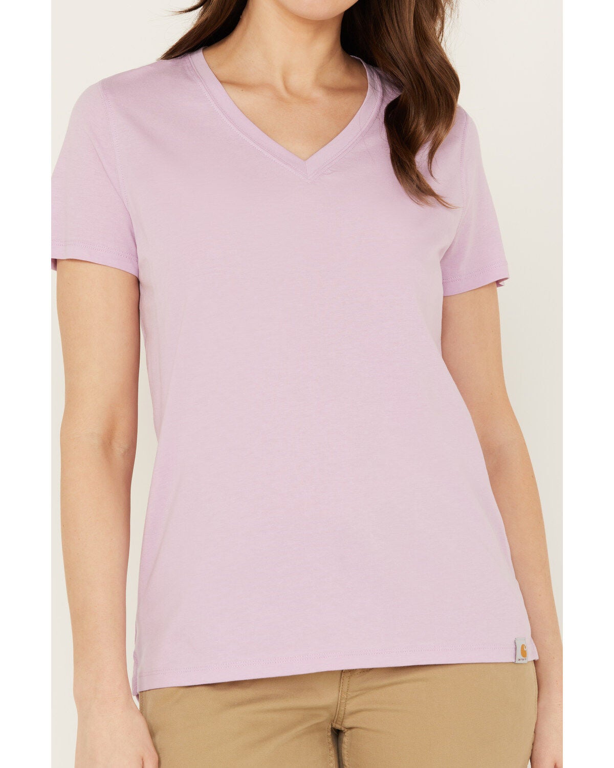 Image #3 - Carhartt Women's Relaxed Fit Lightweight Short Sleeve V Neck T-Shirt, , hi-res