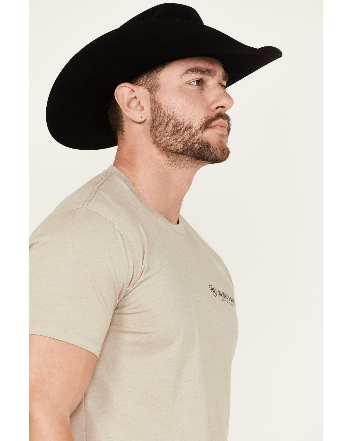 Image #2 - Ariat Men's Boot Barn Exclusive Zuni Flag Logo Short Sleeve Graphic T-Shirt, Tan, hi-res