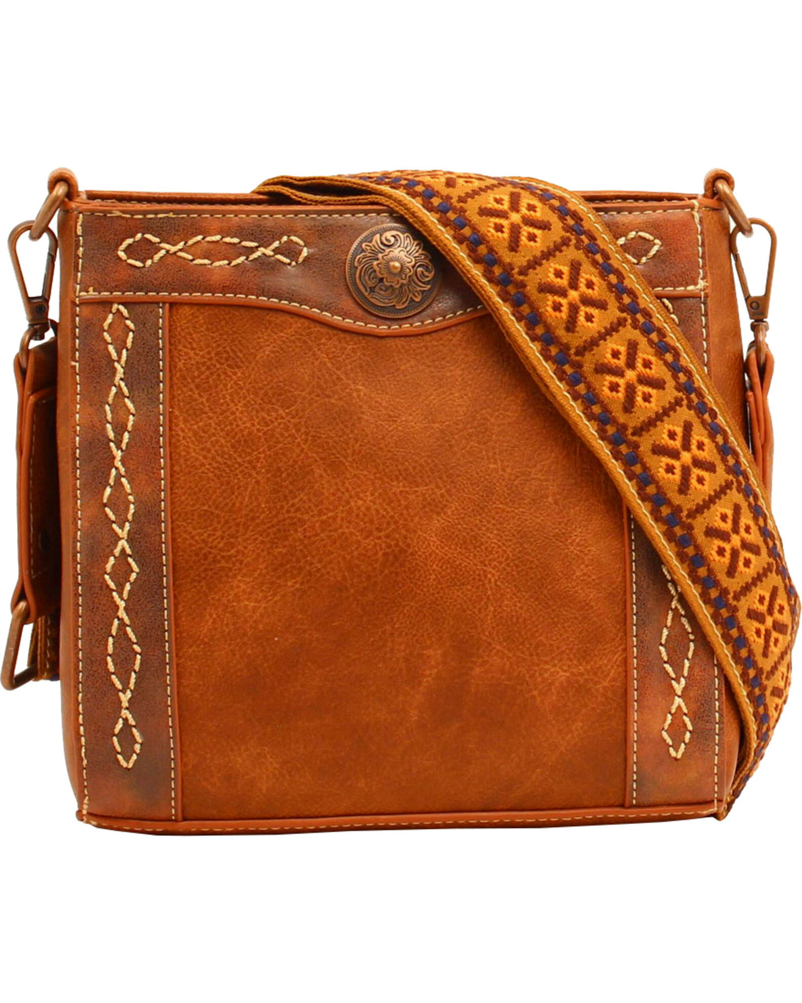 BROWN AND WHITE COW PRINT CROSS BODY BAG - The Copper Closet