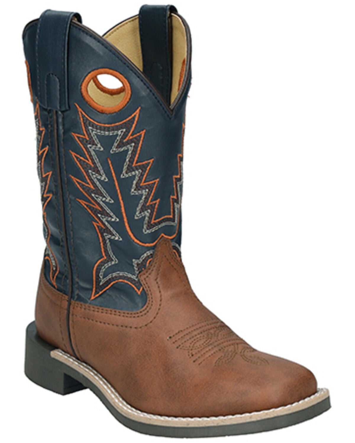 Smoky Mountain Boys' El Paso Western Boots - Broad Square Toe, Brown, hi-res