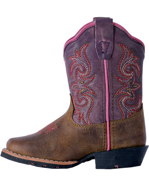 Image #3 - Dan Post Toddler Girls' Tryke Leather Boots - Square Toe , , hi-res