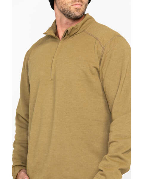 Image #4 - NSA Drifire Men's FR Mock Zip Fleece Work Pullover, Brown, hi-res