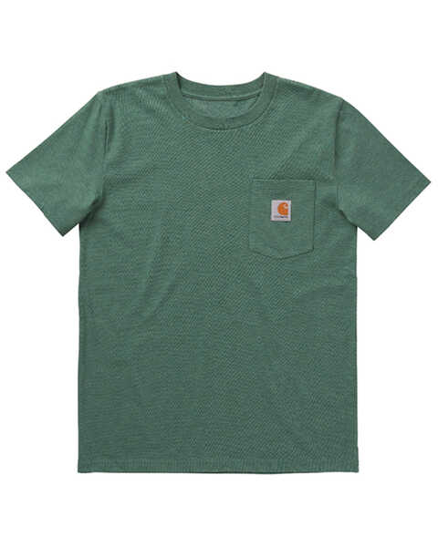Carhartt Boys' Logo Pocket T-Shirt - Sizes 4-7, Medium Blue, hi-res