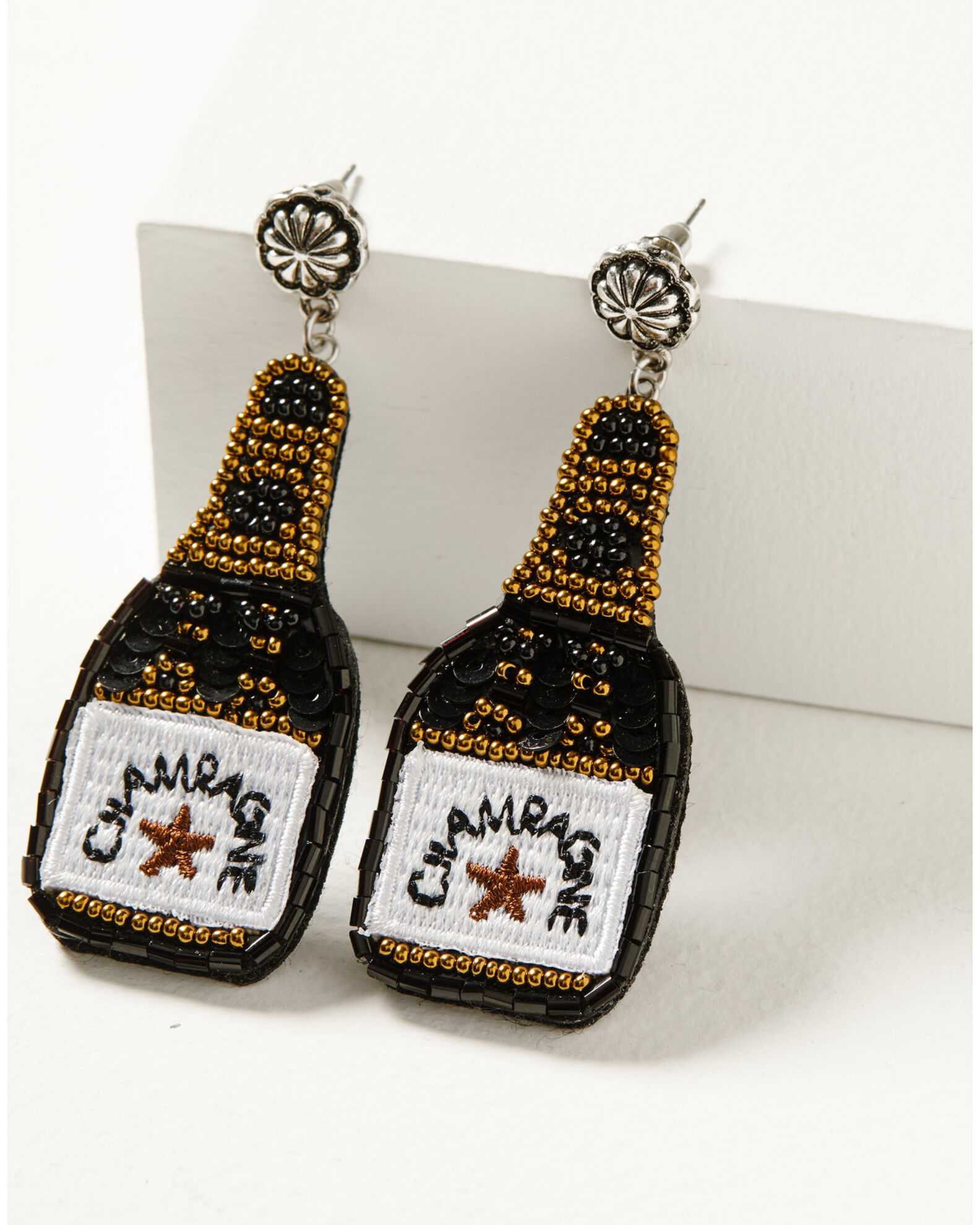 Allie beads champagne earrings sale