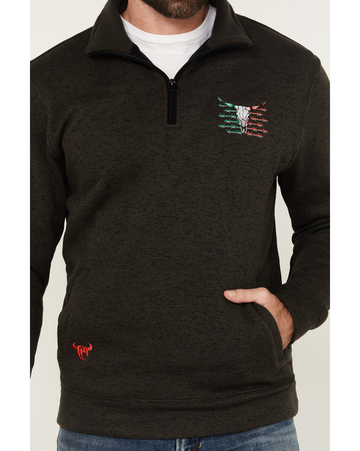 Image #3 - Cowboy Hardware Men's Viva Mexicana Skull Pullover, Black, hi-res