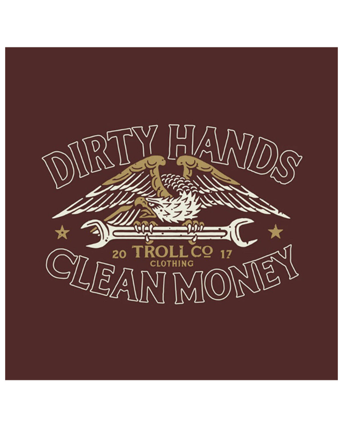 Image #3 - Troll Co Men's Wing Spanner Short Sleeve Graphic T-Shirt, Burgundy, hi-res