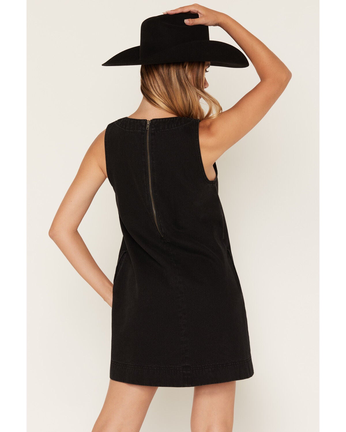 Image #4 - Saltwater Luxe Women's Miniya Sleeveless Collar Denim Mini Dress, Black, hi-res