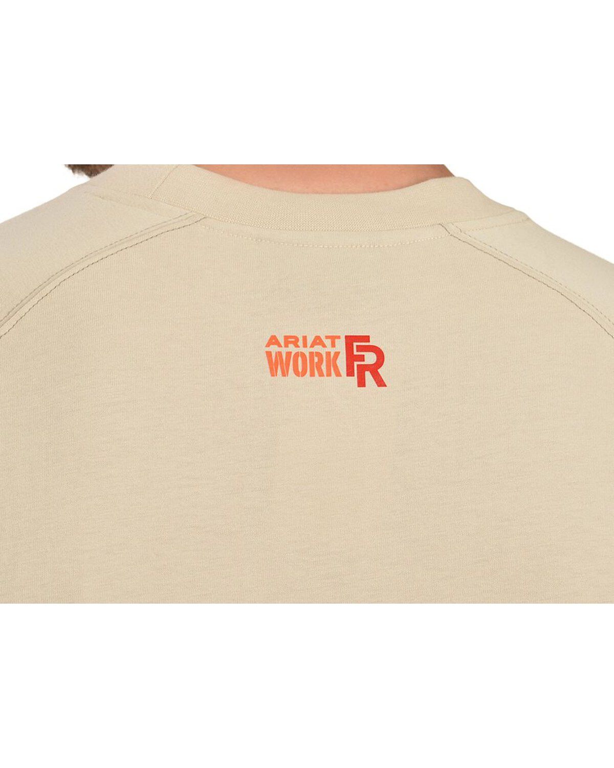 Image #3 - Ariat Men's Knit Fire Resistant Work Crew Long Sleeve, Sand, hi-res