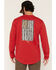 Image #1 - Ariat Men's Rebar Workman Reflective Flag Long Sleeve T-Shirt, Red, hi-res