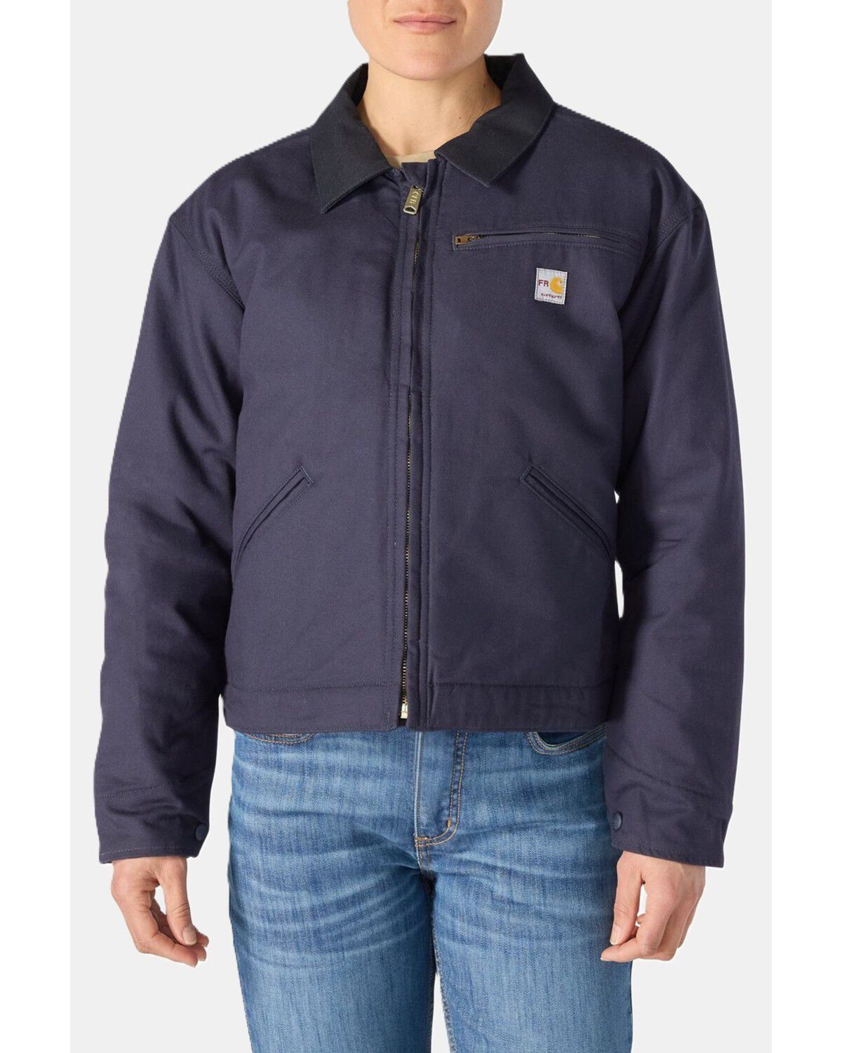 Carhartt Women's FR Crawford Detroit Jacket, Navy, hi-res