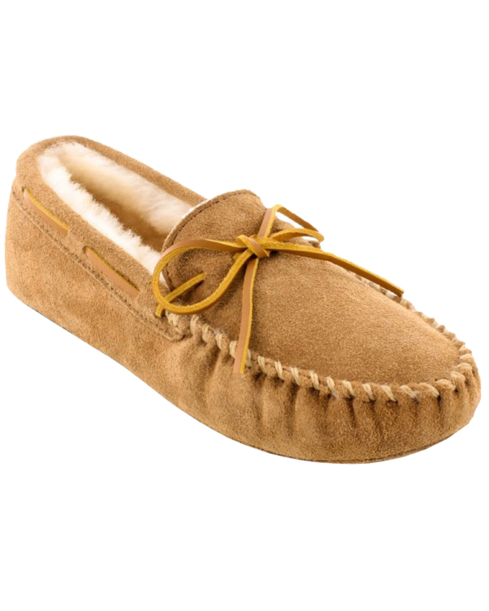 Minnetonka men's sheepskin hardsole moccasin best sale