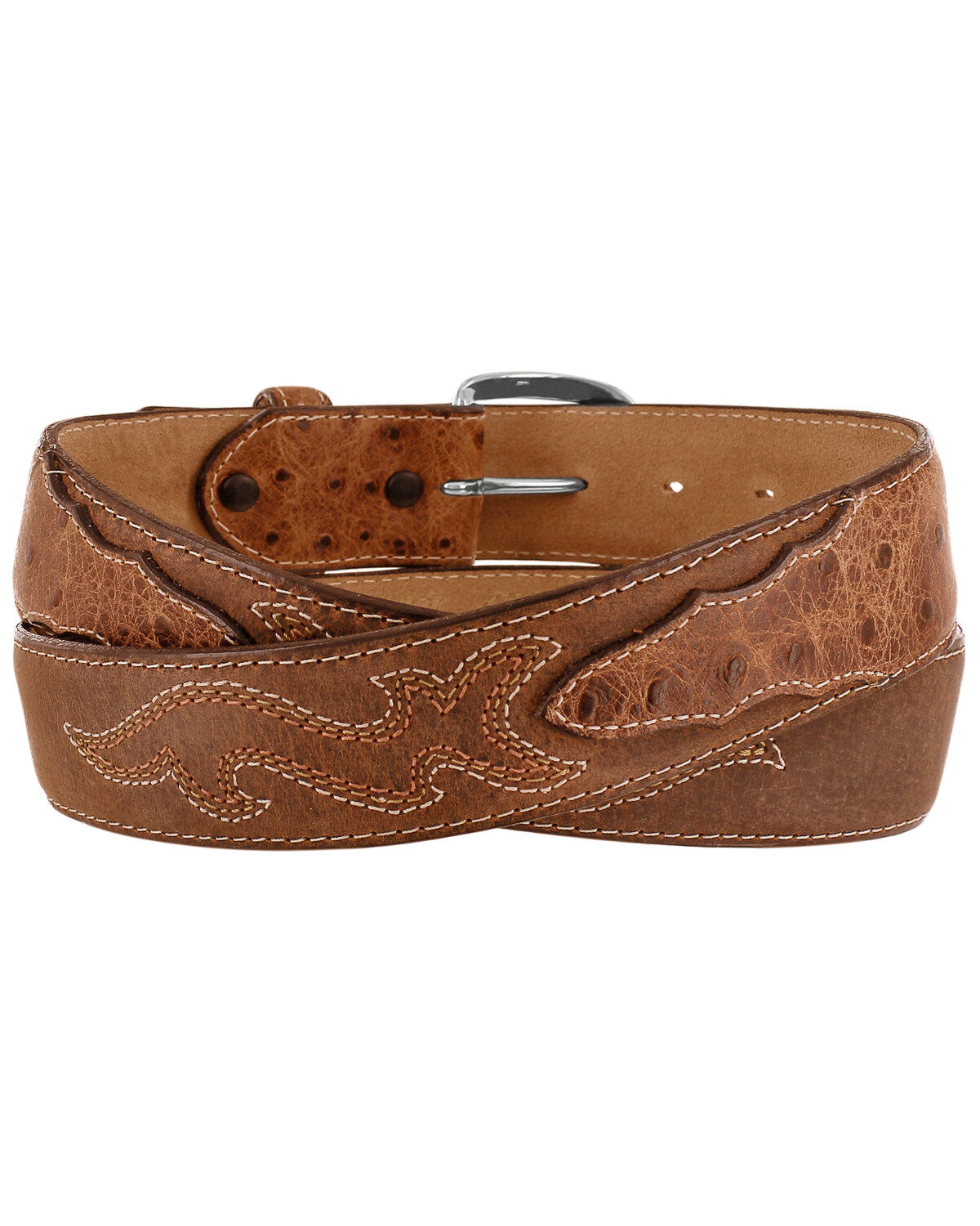 Image #2 - Tony Lama Men's Durmont Ostrich Print Western Belt, , hi-res