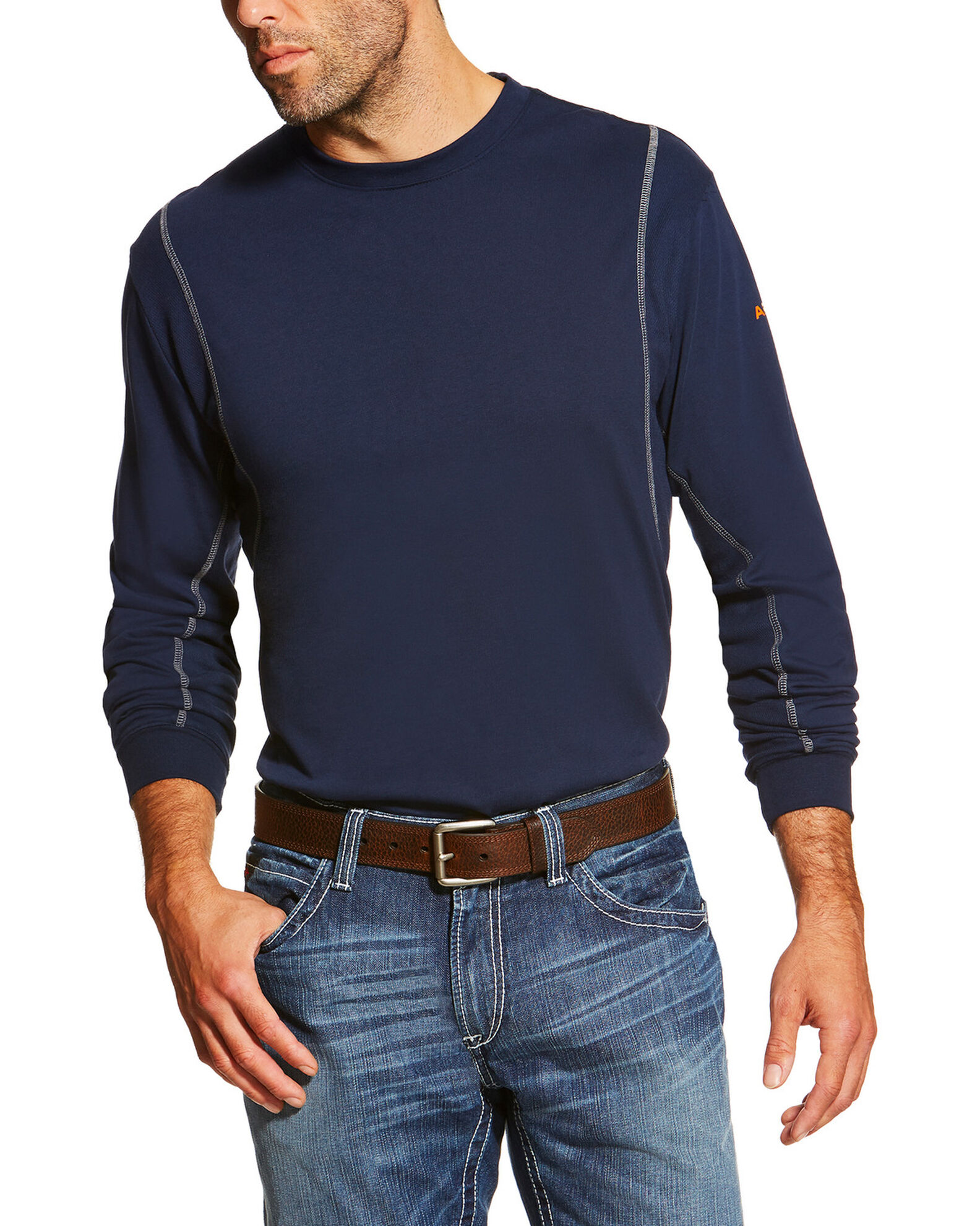 Ariat Men s FR Crew Neck Long Sleeve T Shirt Tall Boot Barn