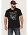Image #1 - Brothers and Sons Men's Heathered White Sands Skull Graphic Short Sleeve T-Shirt, Black, hi-res