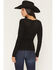 Image #4 - Miss Me Women's Embellished Lace Long Sleeve Shirt, Black, hi-res