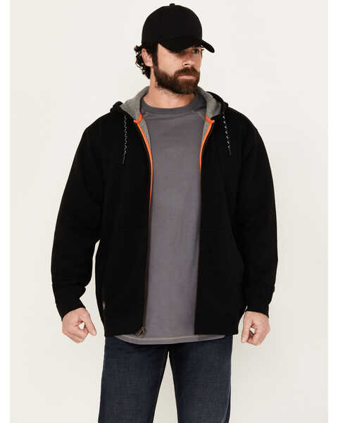 Hawx Men's Zip Front Hooded Zip Jacket - Big , Black, hi-res