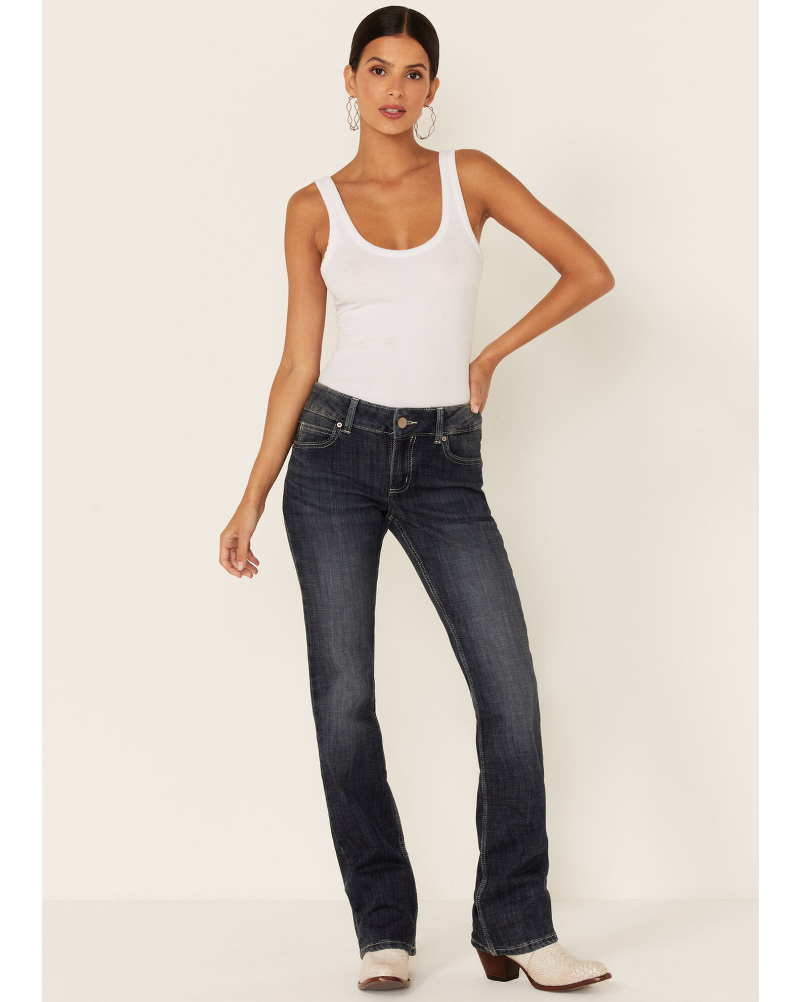 Wrangler Women's Dark Wash Bootcut Jeans | Boot Barn