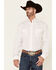 Image #1 - Stetson Men's Small Check Plaid Print Long Sleeve Button Down Western Shirt, Pink, hi-res