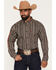 Image #1 - Ariat Men's Team Ean Southwestern Striped Print Long Sleeve Button-Down Western Shirt, Chocolate, hi-res