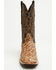 Image #4 - Tanner Mark Men's Ostrich Print Western Boots - Broad Square Toe, Brown, hi-res