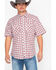 Image #1 - Wrangler 20X Men's Plaid Print Competition Comfort Short Sleeve Western Shirt, Black/red, hi-res
