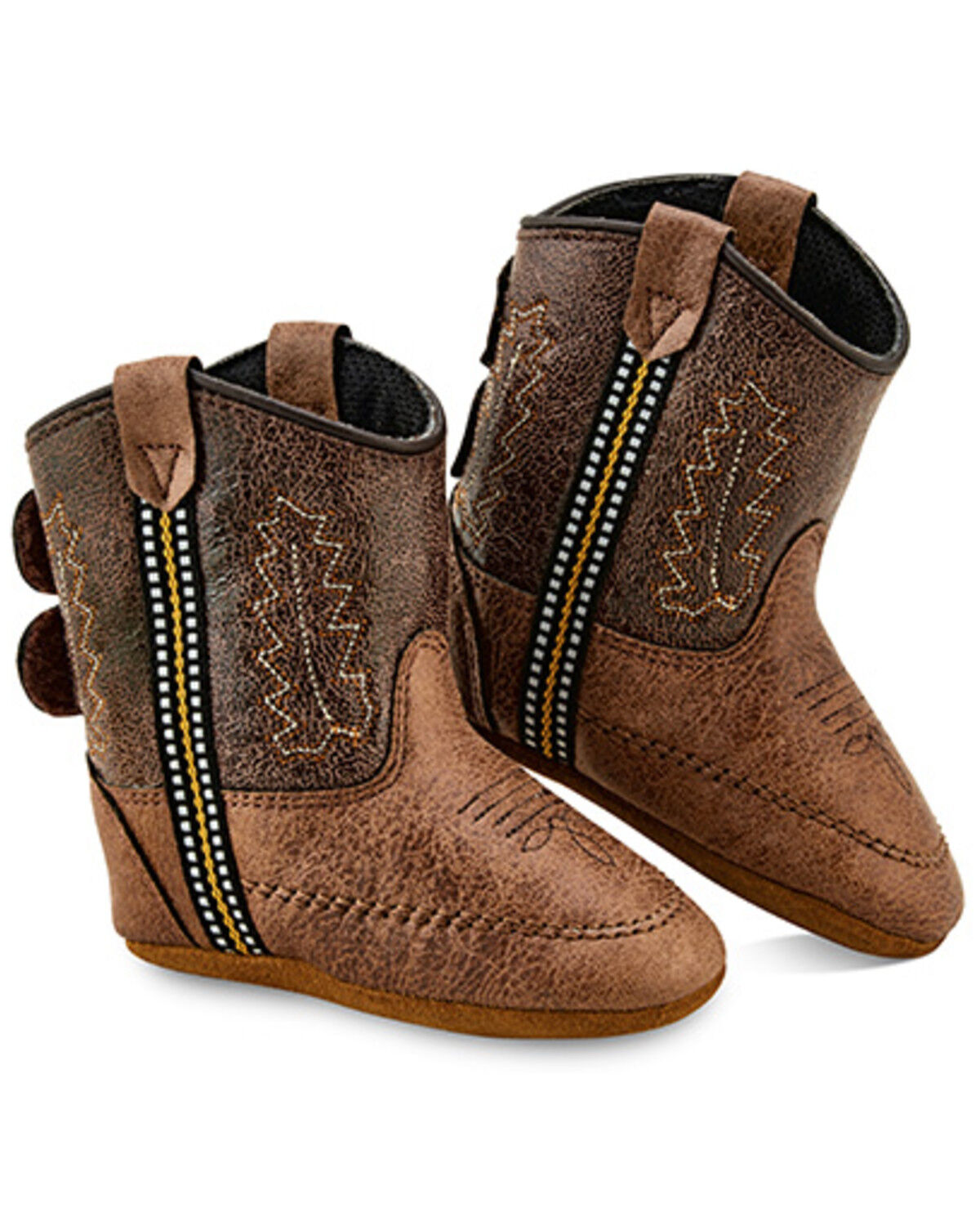 Image #1 - Old West Infant Boys' Poppet Boots - Round Toe, Tan, hi-res