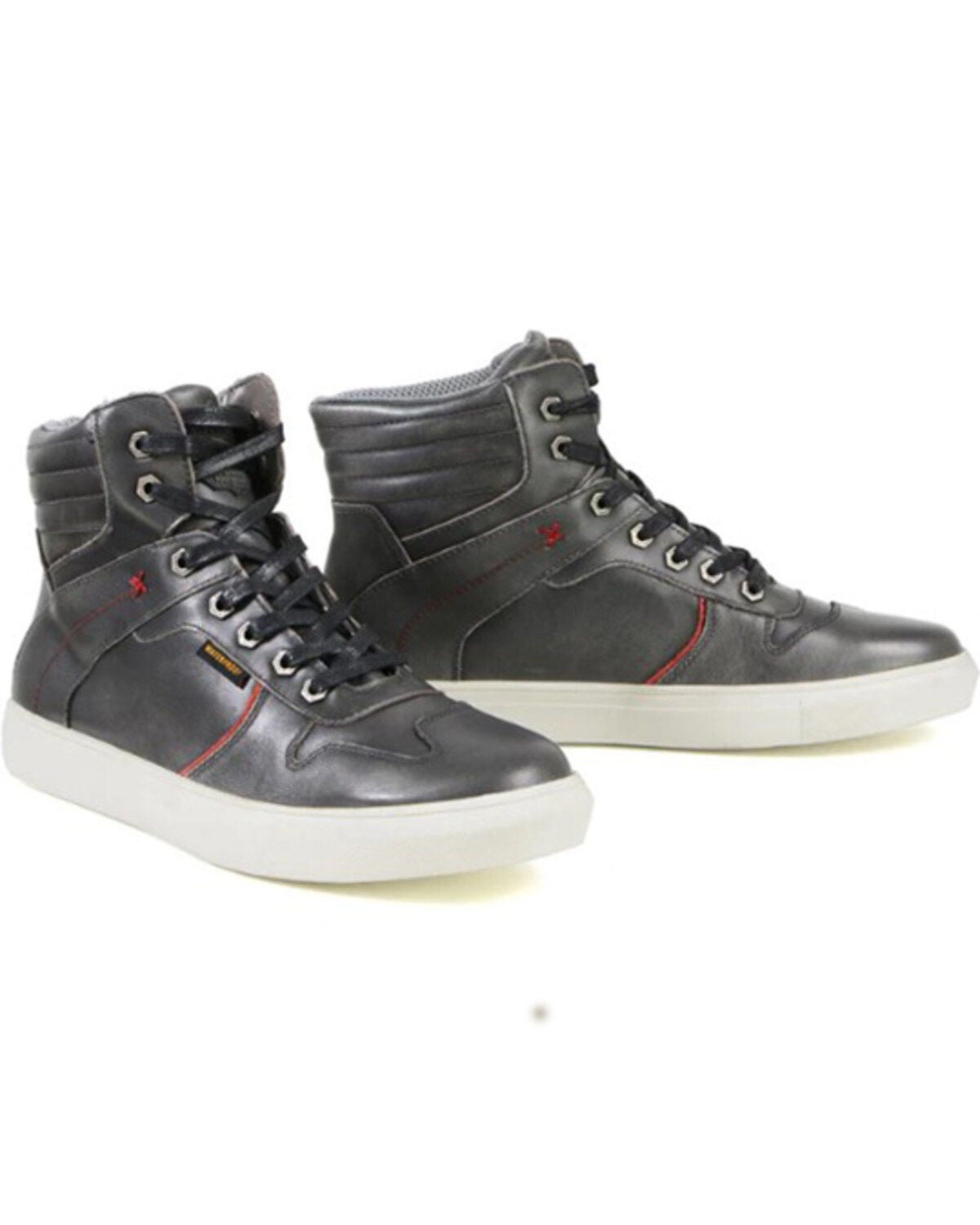 Milwaukee Leather Men's Vintage High-Top Reinforced Street Riding Waterproof Shoes Round Toe - Extended Sizes, Grey, hi-res