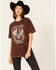 Youth in Revolt Women's Freedom Festival Short Sleeve Graphic Tee, Brown, hi-res